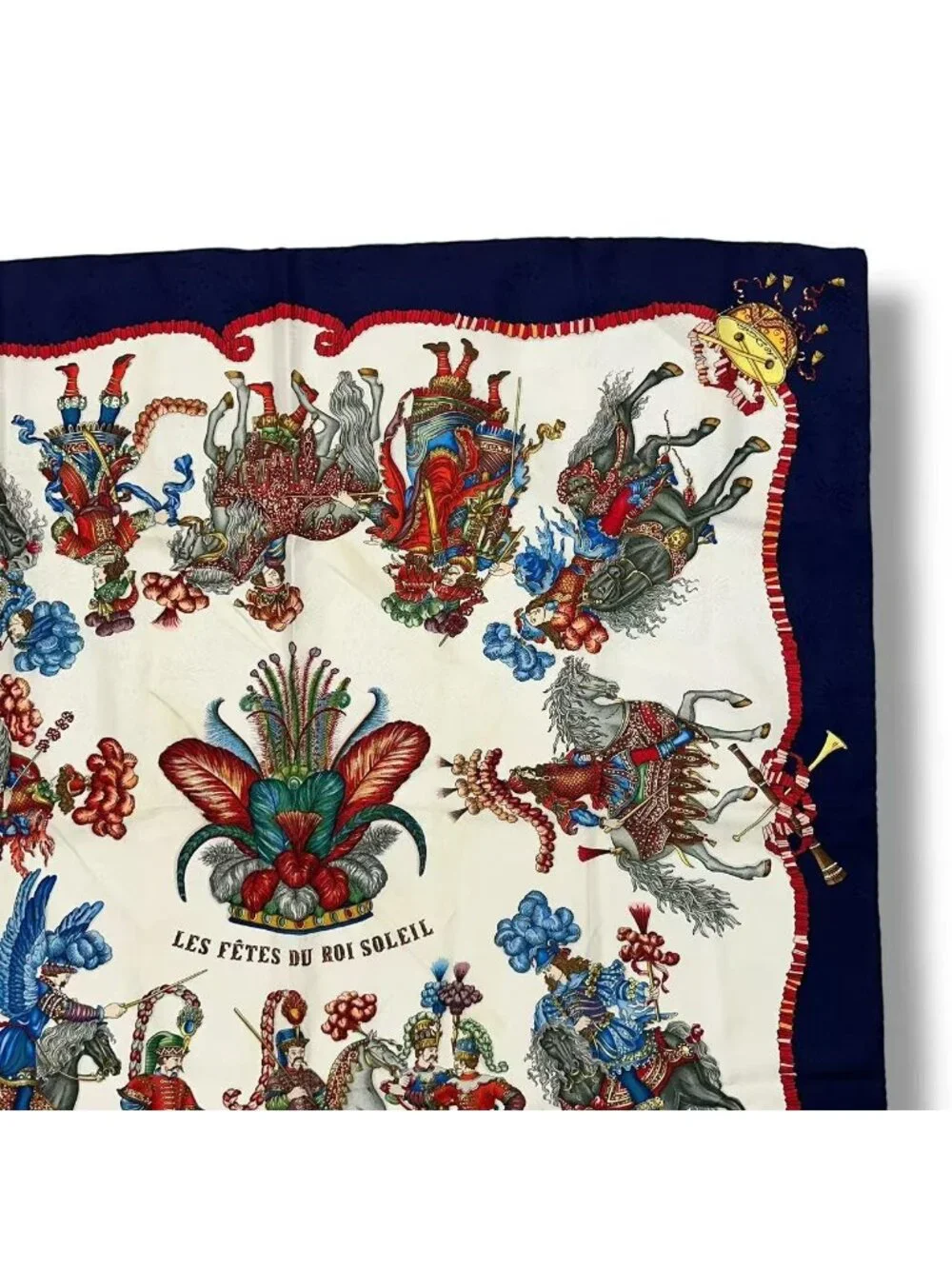 Hermes Scarf Silk Carre 90 les Fetes du Roi Soleil Celebration of the Sun King